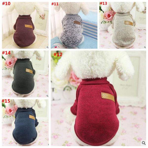 

dog clothes pet supplies small dog apparel cotton pet clothing sweater for pet clothes winter playsuit dog supplies 15 colors lsf231