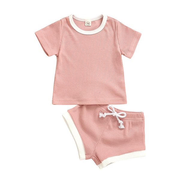 

baby sports suits 9 colors cotton short sleeve t-shirts infant boy baby clothes girls elastic shorts kids clothing 3m-24m brazil 060617, White