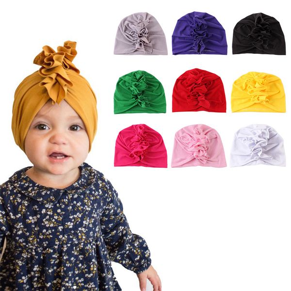 

caps & hats soft born baby dot pattern with bowknot girls hat turban elastic cap l, Yellow