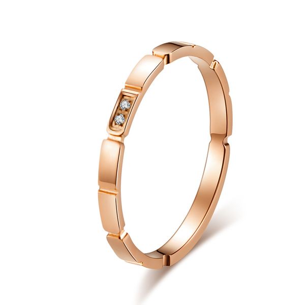

bamboo fine female tail ring simple diamond rose gold ring, Black