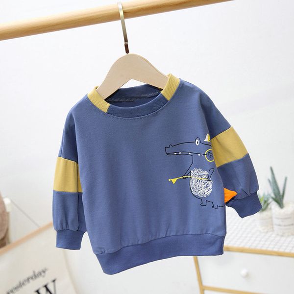 

fashion boys sweater spring europe america fashion casual cartoon long sleeve t-shirt crocodile good sell baby sweatshirts, Black