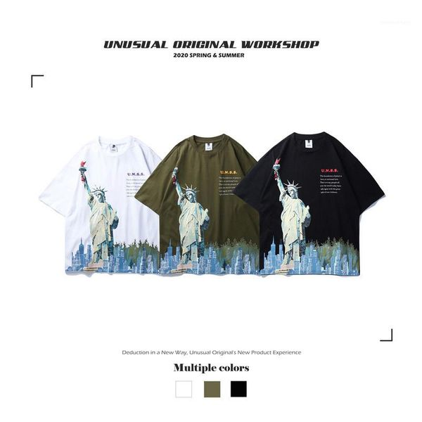 

дизайнер футболки улица лето письмо свободные прохладные короткие рукава круглый вырез пуловер футболки мода мужские тройники хип-хоп мужски, White;black