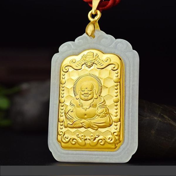 

вставные нефриты вставные нефриты хэтянь нефрит гуаньинь будда кулон ожерелье кулон с мужчинами и женщинами, Silver