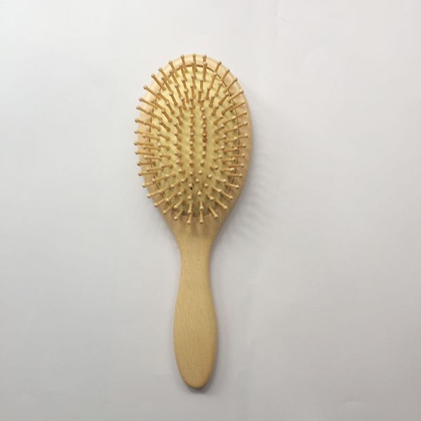 2019 Round Wooden Big Size Comb Wooden Paddle Nylon Bristle Teeth