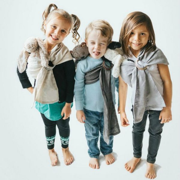 

toddler baby linen solid doll carrier doll ring sling children's toy ring sling