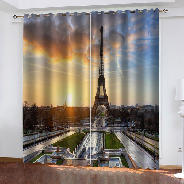 

beautiful scenery romantic tower curtains 3d window curtains for living room bedroom customized size