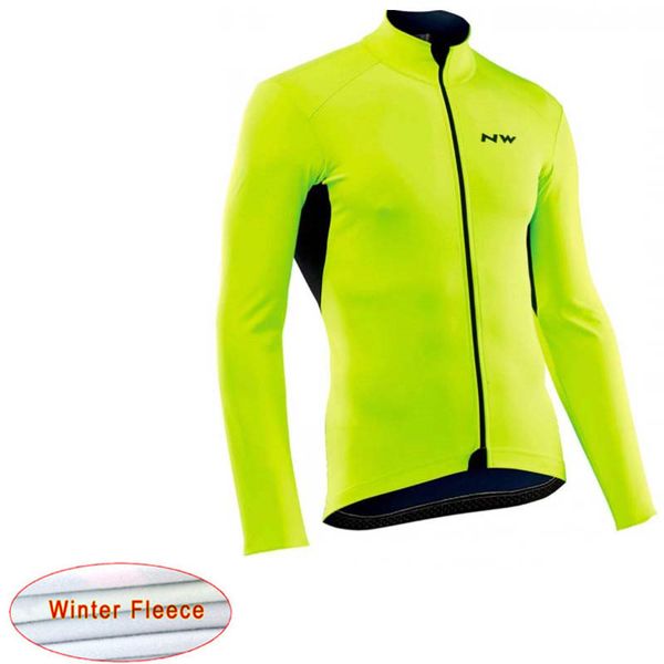 

nw winter thermal fleece cycling jersey racing bicycle mountain long sleeve cycling clothing maillot ropa ciclismo hombre c28, Black