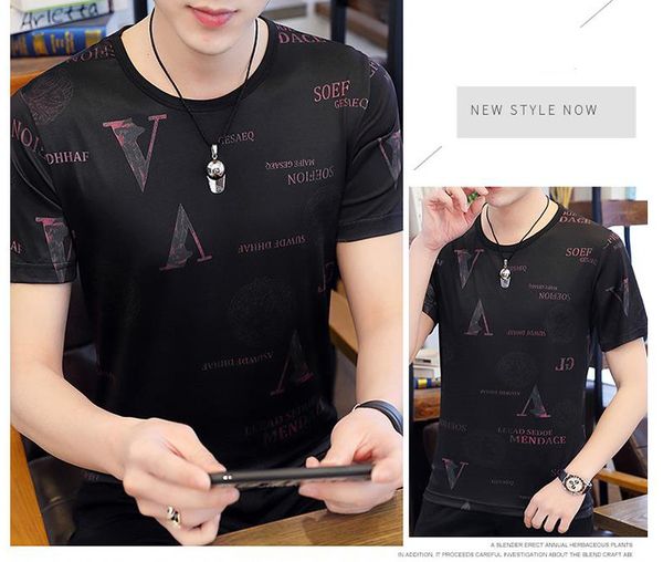 

designer tee brand ice silk men's fashion letter printing luxury t-shirt, m-9xl summer new product recommendation, White;black