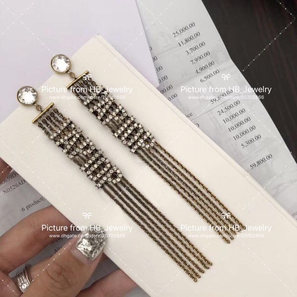 

fashion brand j golden tassel designer earrings for lady design women party wedding lovers gift luxury jewelry for bride with box, Golden;silver