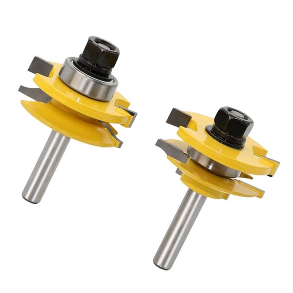 

set of 2 rail &stile router bit 8mm shank shaker woodworking chisel cutter