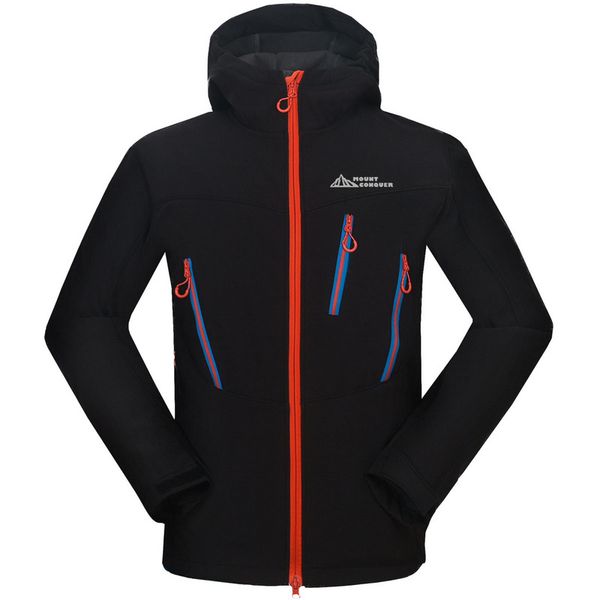 

2019 brand men hiking jacket windproof waterproof outdoor sport wear softshell fleece cycling camping mountain clothing new, Blue;black