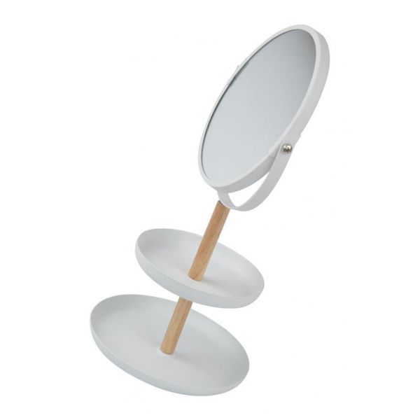 

metal makeup organizer with mirror cosmetics storage case display rack