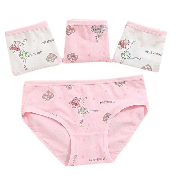 

4pcs Fashion Kids Panties Girl Briefs Cute Children Underwear Lovely Cute Cartoon Letter Panties Baby Girl Soft Underwear 2-10 T