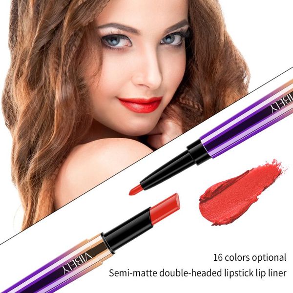 

lip pencils 16 color liner double rotating matte lipstick moisturizing easy gloss woman convenient makeup glaze