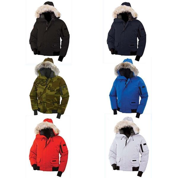 

19goose winter down hooded down jacket camouflage pattern china canada us mens women zippers warm down jacket outdoor coats high quality, Black