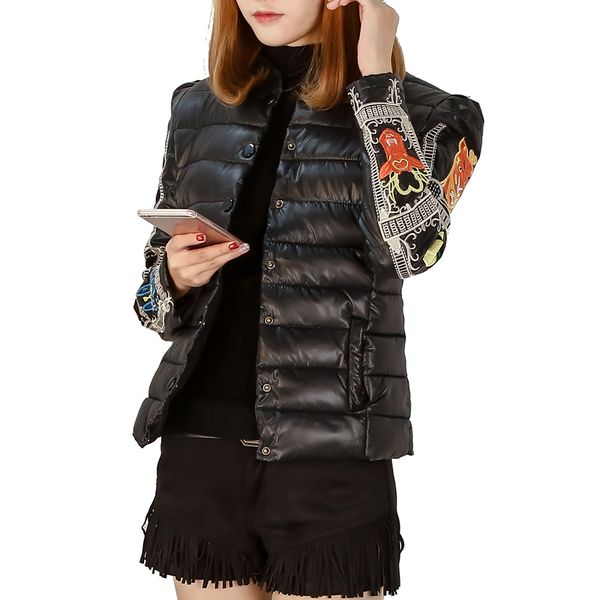 

5xl 2019 winter warm thick jacket women short cotton coat down female padded jaqueta feminina inverno outerwear coat parka, Tan;black