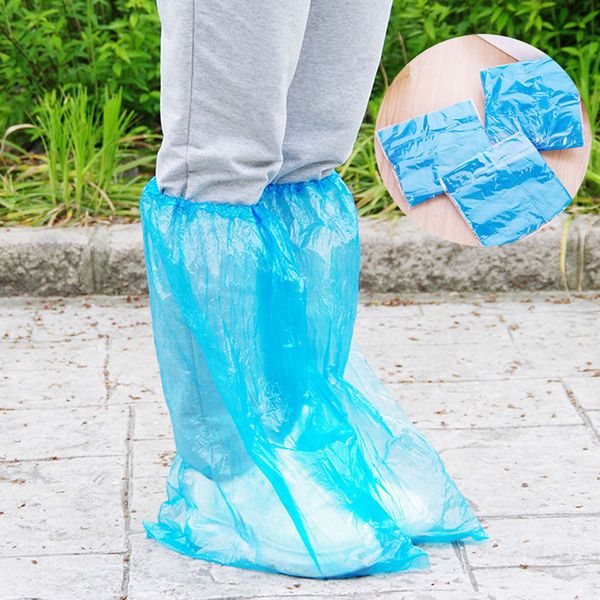

5 pairs high dust resistant protective shoe cover pp disposable blue waterproof outdoor boot solid rain anti slip, White;pink