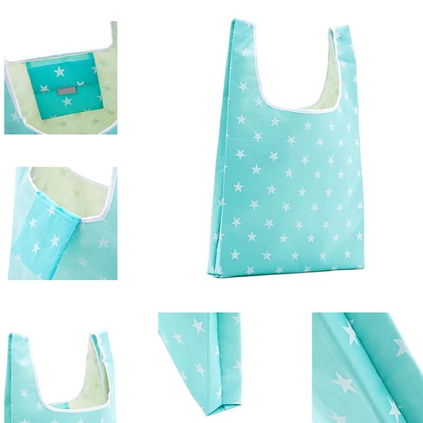 

shopping bag handbag storage foldable reusable oxford cloth tote for grocery key chain b88