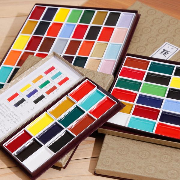 

kissho gans 8/12/18/24/35/48/60/72 water color sumi-e pigment set