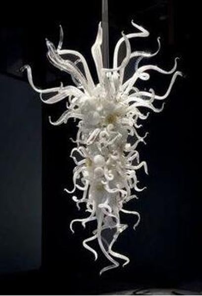 

100% handmade blown glass modern art chandelier light customized white murano glass led bulbs energy saving home l villa chandelier