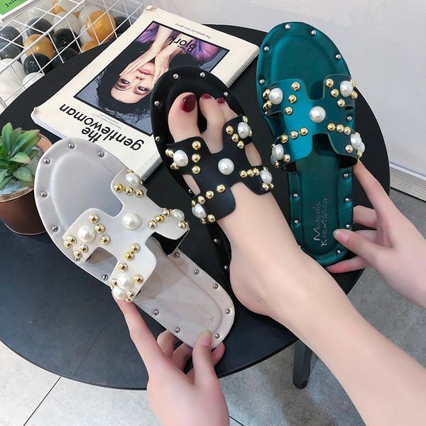 

bling mules women summer beach shoes 2020 fashion rhinestone girls slippers light concise ladies slippers glitter woman slides, Black