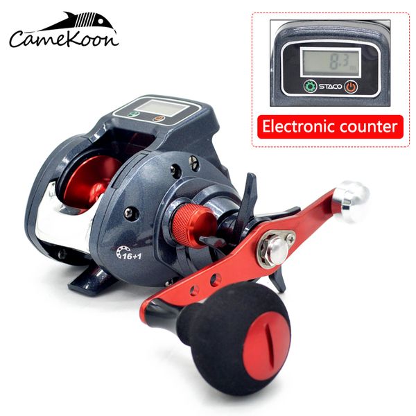 

camekoon baitcasting fishing reel with line counter 6.3:1 передаточное отношение 16+1 подшипники низкопрофильная катушка baitcaster