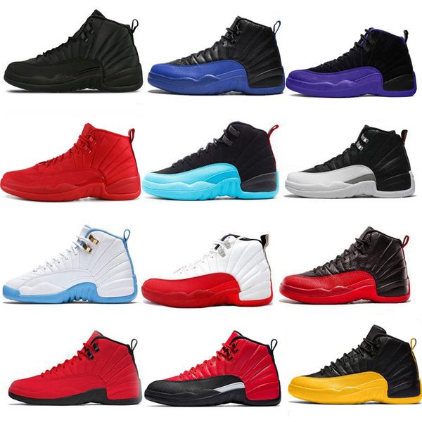 

12 12s basketball shoes for mens winterized gym red white black playoffs reverse flu game dark concord royal university shoe size 7-13