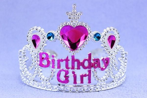 

happy birthday party crown cap wreaths girl kids children pink blue headbands combs crowns cos props gift