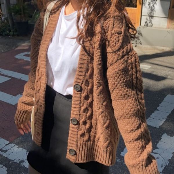 

autumn women cardigan long sleeve single breasted long sleeve vintage thicken warm open coat korean truien dames female sueter