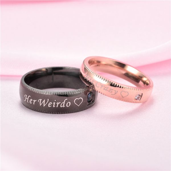 

2pcs stainless steel couples ring zircon wedding party lovers ring jewelry valentine's day gift, Slivery;golden