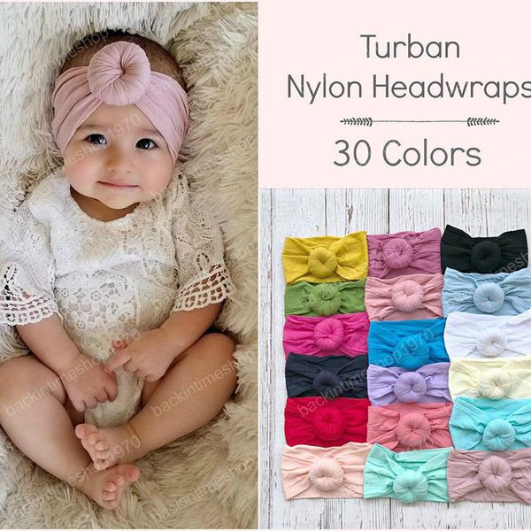 

baby girl headband infant soft turban nylon headwraps knot headbands hair accessories supplies, Slivery;white