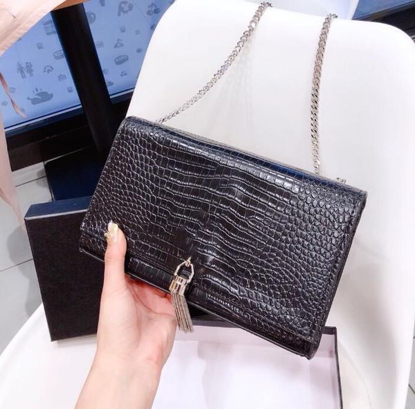 

designer luxury handbags purses luxury classic brand chain shoulder bag,alligator crossbody bag lasy design 3 letter with box