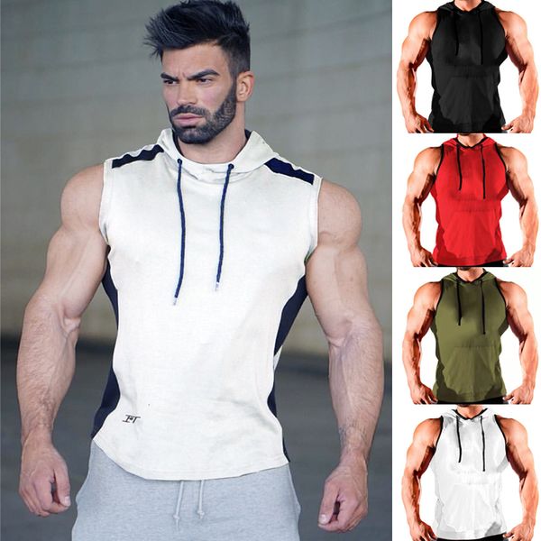 

мужчины мышцы без рукавов майка футболка бодибилдинг спорт фитнес жилет балахон