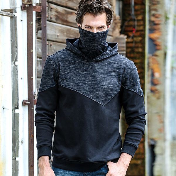

new high collar hoodie windbreaker sports sweater men's shirt thick plus velvet male two-color hiking fishing hunting jacket, Blue;black
