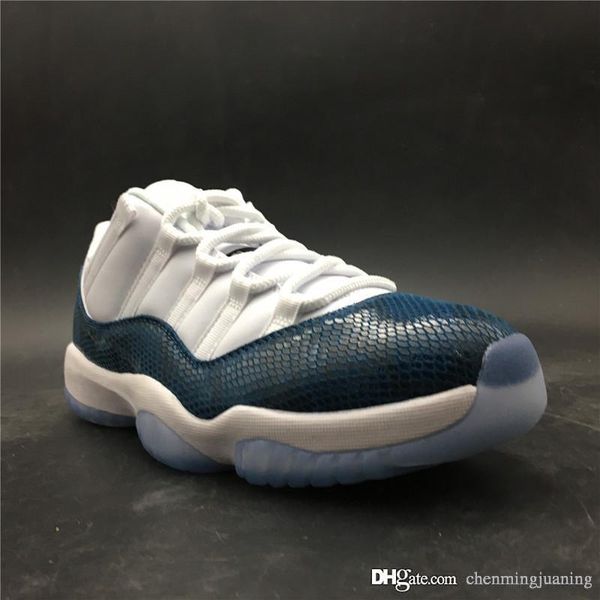 

11 low navy blue snakeskin basketball shoes for men 11s white black real carbon fiber classic athletic sneakers with box