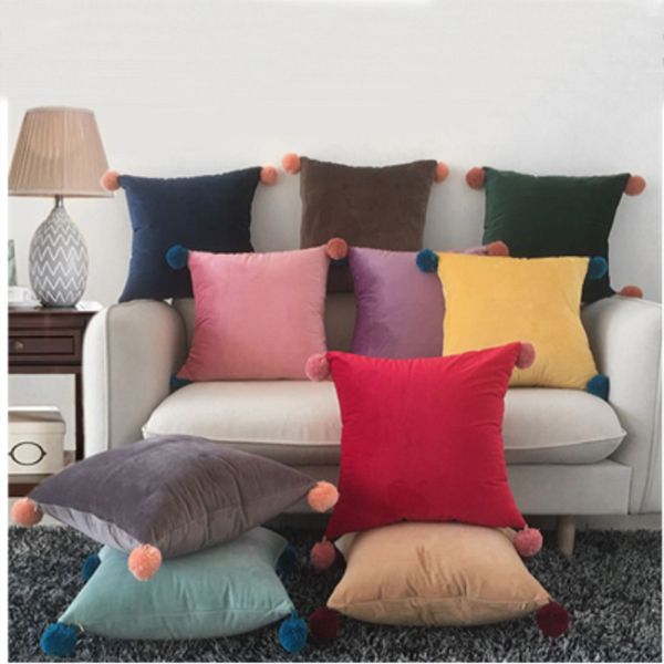 

45*45cm pillow case 10 styles solid candy color cushion covers nordic modern minimalism khaki yellow pillow cover t2i5316