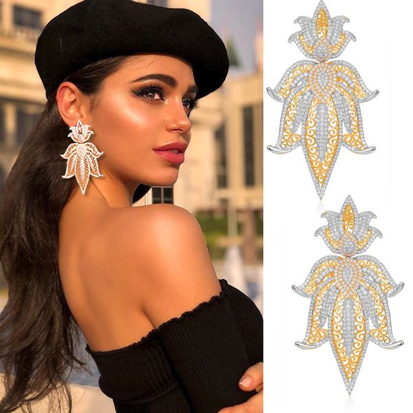 

godki 75mm trendy luxury crown nigerian long dangle earrings for women wedding zircon crystal dubai silver bridal earring