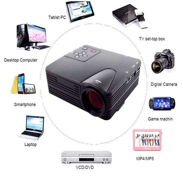 

wholesale h80 mini portable mini portable projector home theater proyector usb sd av hdmi 600 lumens 1080p hd led portable projector