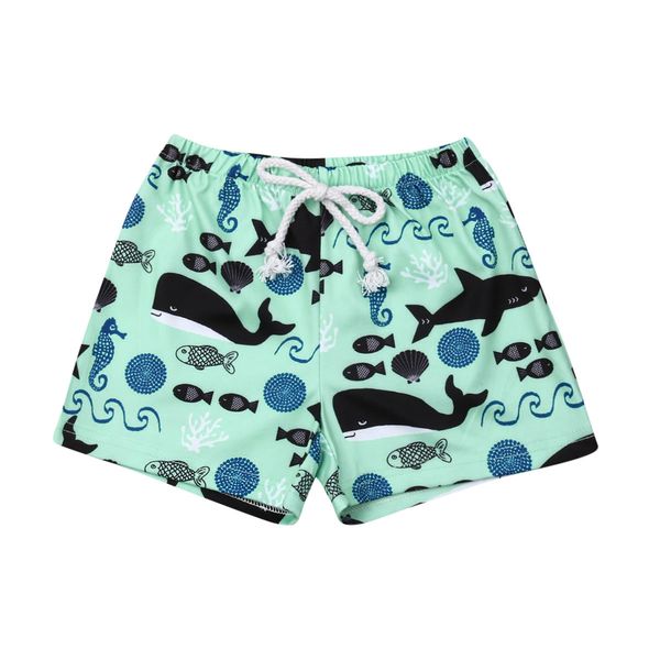 

casual toddler / kids / baby boy whale printed beach shorts, Black