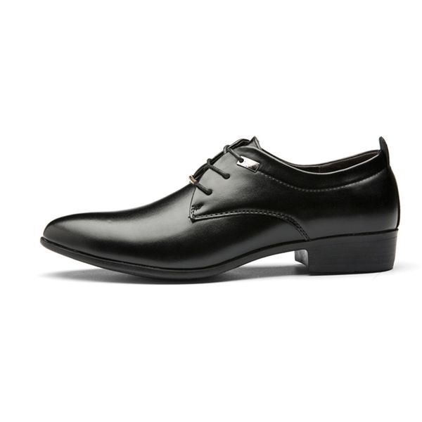 

luxury business oxford leather shoes men breathable rubber formal dress shoes male office wedding flats footwear mocassin homme, Black
