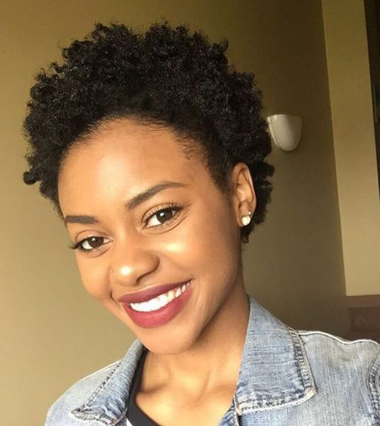 New Arrival Short Kinky Curly Wig Brazilian Hair African Ameri