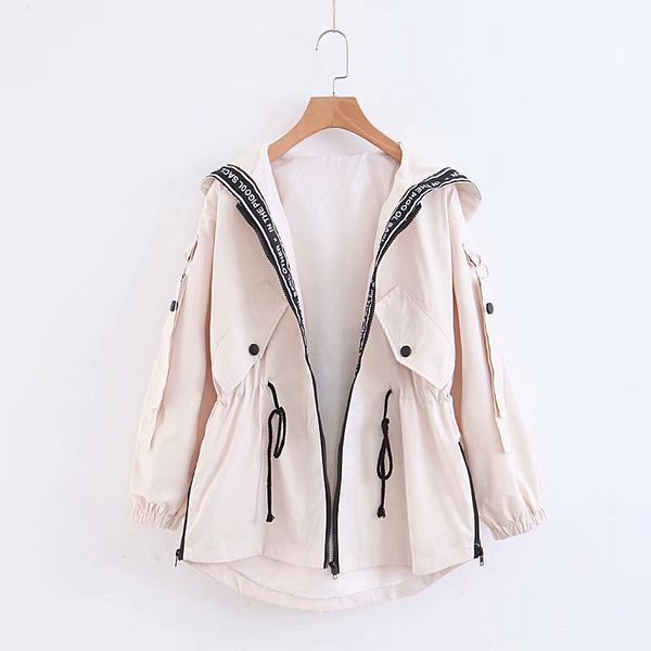 

women jacket new arrival 2020 autumn windbreaker classicla style fashion simple trend size : s-2xl 4-color, Tan;black