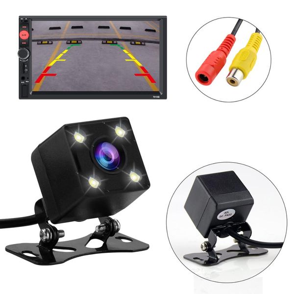 

car rear view camera universal waterproof backup camera hd ir 4/8 led infrared night vision rearview parking for car radio auto