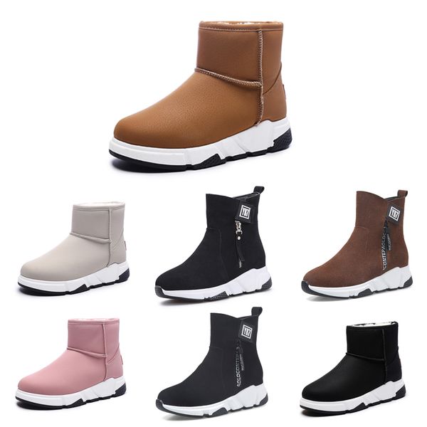 

non-brand designer winter boots for women triple black red beige brown leather suede snow ankle boots keep warm 35-40 style 14