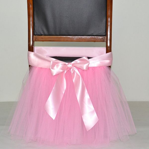 

baby shower decorations tutu tulle table skirt chair sashes with ribbon for wedding event decoration festive party supplies