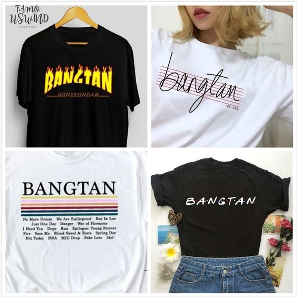 

korean kpop bangtan jungkook t shirt women fashion bangtan boys no more dream merch tees women clothing, White