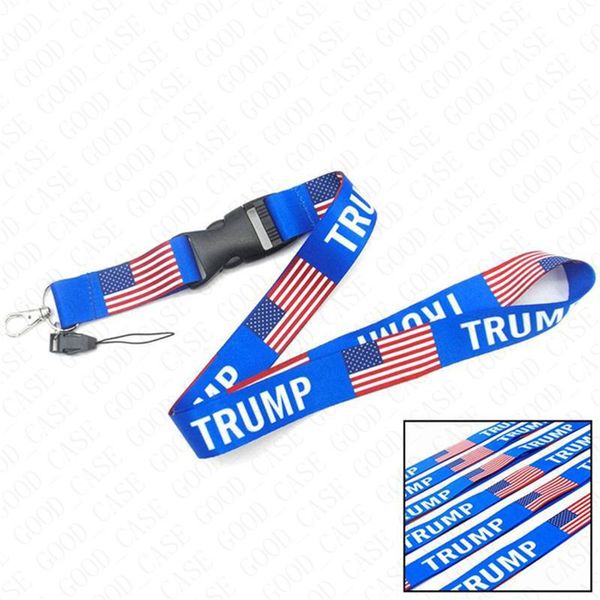 

1lot/10piece us america flage biden trump lanyards phone strap chest card hanging strings keys holders pendant letters print keychain d61603, Pink;blue