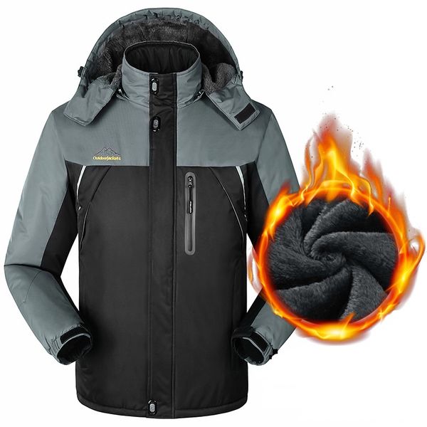 

winter jacket men thick velvet parkas coat warm waterproof windproof hooded fleece jacket casaco masculino overcoat 9xl, Tan;black