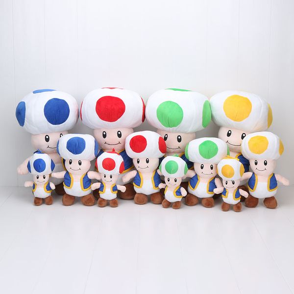 

18-40cm super mario bros mushroom toad 4 colors super mario plush toy stuffed doll pet supplies home garden