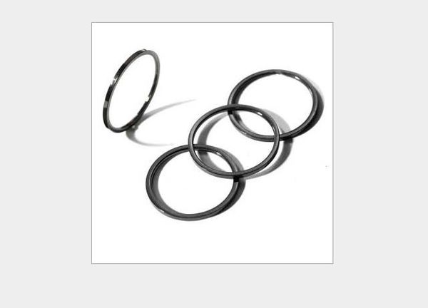 

titanium steel black ring female tail ring simple little finger ring 1mm, Silver
